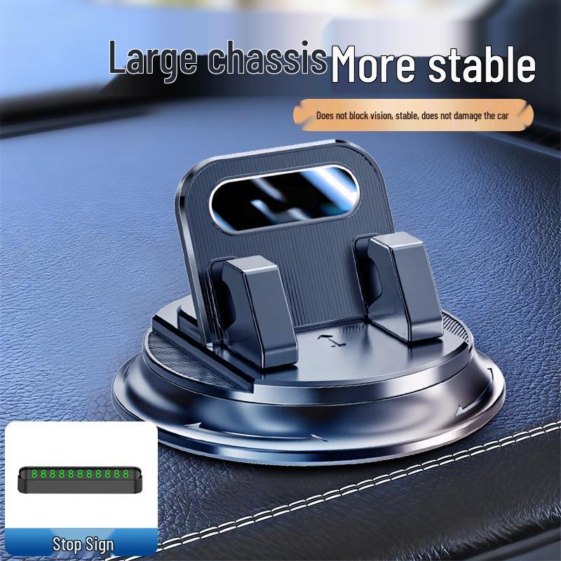Shockproof Rotating Car Phone Holder with Large Non-slip Base & Emblem