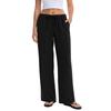 Women's Casual Wide Leg Pants with Elastic Waistband and Drawstring for Everyday Comfort