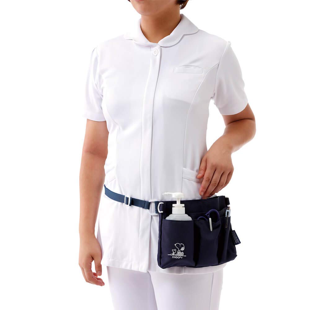 Snoopy Nurse Waist Pouch Powerful 1032315A 2-Way Multi-Pouch, Medical, Nursing, Supplies, Organizer, Navy,