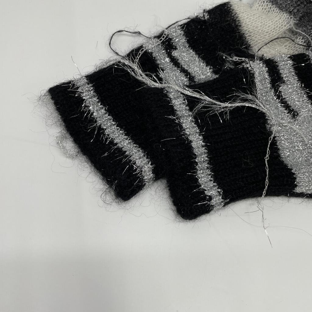 rurumu: rrm21AW-KN01 Black Damaged Mohair Knit dress F Black x whiteUsed