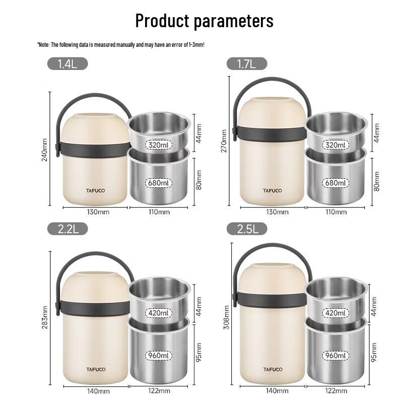 TAFUCO 316 Stainless Steel Insulated Lunch Box