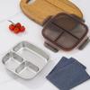 1set Stainless Steel Box With Leak-Proof Covered Four Compartment Refrigerator Storage Box Snack Container Lunch Box For Outdoor