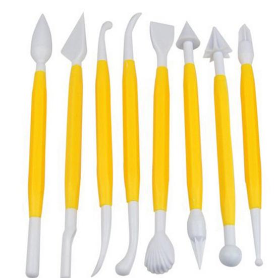 

8 шт. Скульптурная ручка Легкая в использовании Двусторонняя Пластиковая Двусторонняя Ручка для лепки тортов для формы для конфет