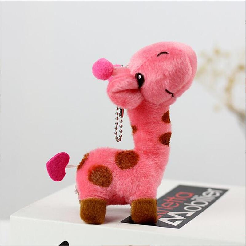 12CM Cute Plush Toys Color Deer Stuffed Giraffe Pendant Wedding Game Company Small Animal Doll For Christmas Gift