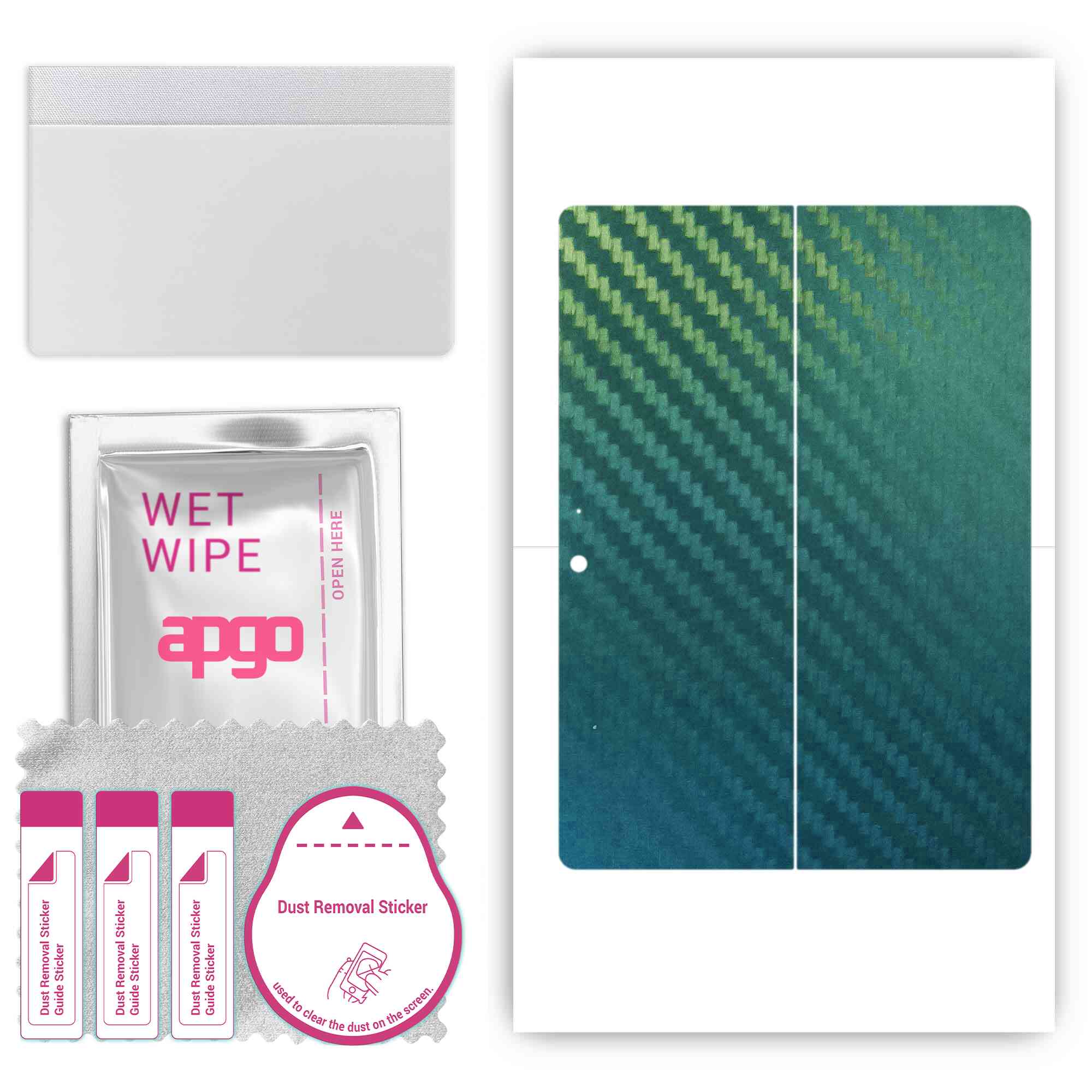 

apgo Protective Skin Sticker for the back compatible with Microsoft Surface Go | Go 2 | Go3, Wrap Film, Foil, Vinyl - Pattern Carbon Chameleon CAKA1