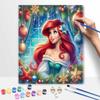 Disney Ariel Christmas Oil Painting Kit, Home Decor Handmade Gift, Elegant Mermaid Wall Art, Festive Holiday Decoration Painting