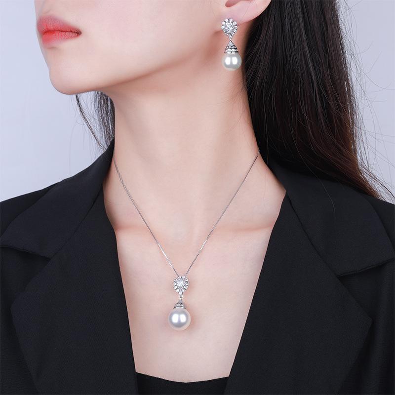 Jewelry Copper Bottom Gold-Plated Fritillary Pearl Retro Set 16Mm14Mm