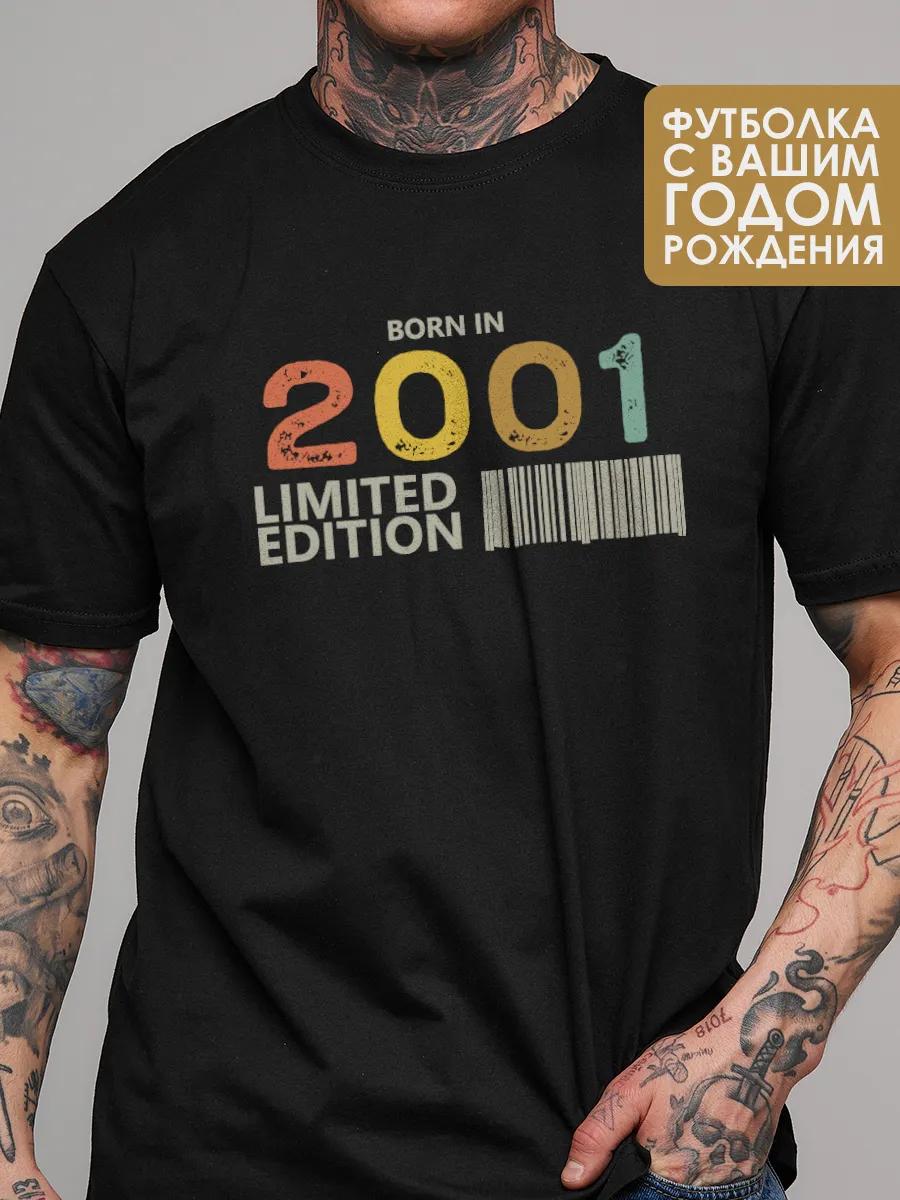 Black cotton oversized with birth year T-shirt 4XL