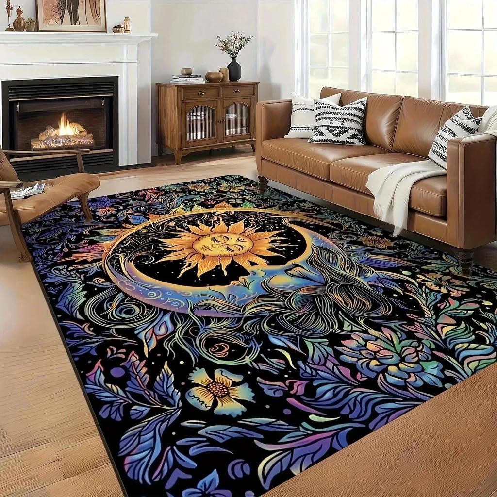 1PC Flower Pattern Kitchen Rugs Non-Slip Home Door Mats Pop Design Bathroom Rug Bath Mat Carpet for Home Sink Laundry Decor