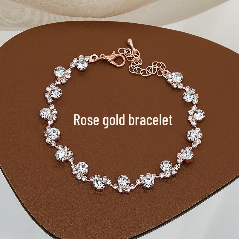 Pink Diamond & Multi-Color Gem Jewelry Set: Necklace, Earrings, Bracelet Trio for Weddings.