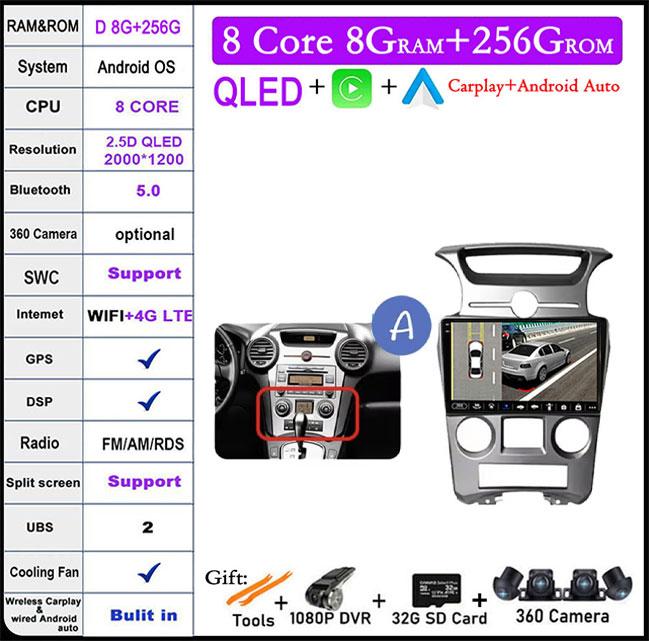 Touch Screen For Kia Carens UN 2006 - 2012 4G LTE 5G Wifi BT Carplay Radio Stereo Multimedia Player GPS Navigation Video