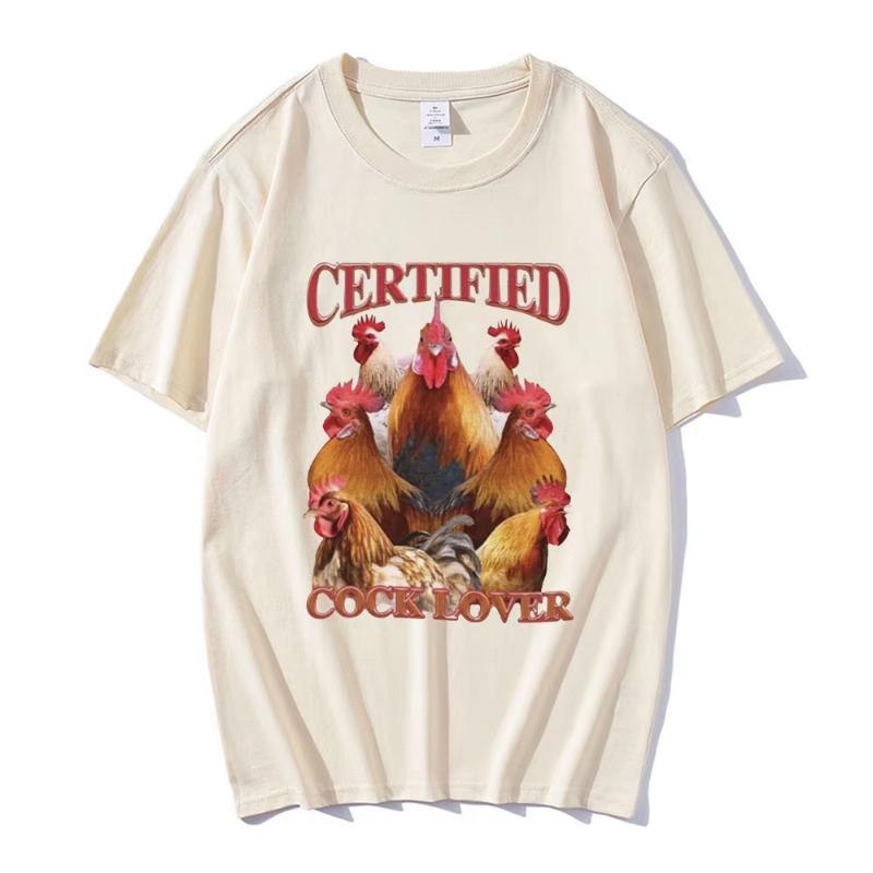 

Certified Cock Lover T-shirt Funny Chicken Meme T Shirt Men Women 100% Cotton Casual Short Sleeve Oversized T Shirts Streetwear 3XL