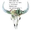 Wall Ornament Beautiful Decorative Resin Succulent/Flower Cow Skull Hanging Pendant for Room