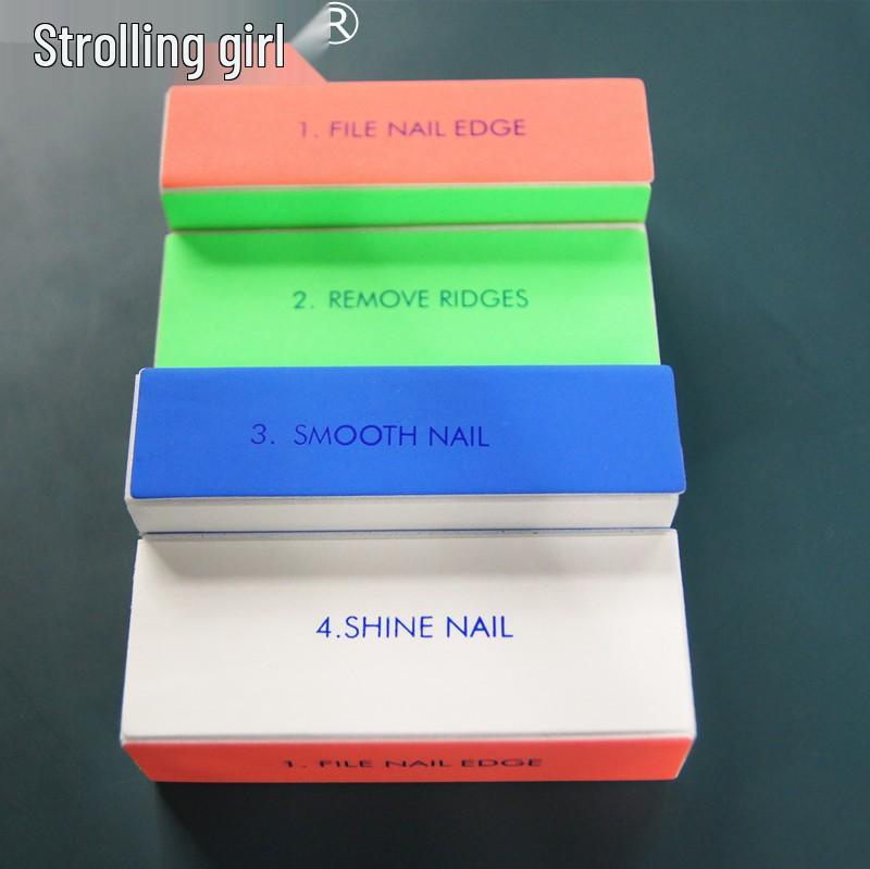 Four-Sided Nail Polishing and Sanding Block for Nail Art Brightening