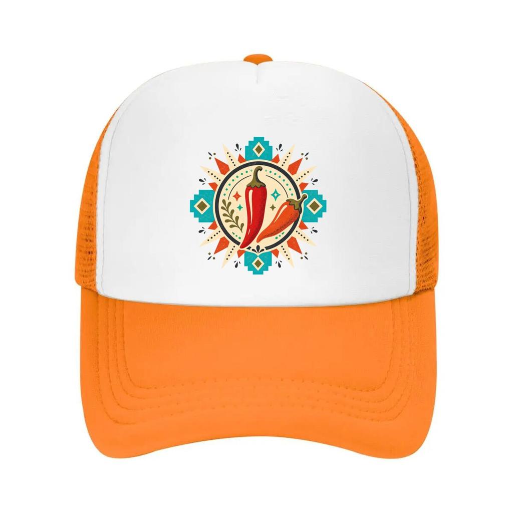 Southwest Chili Heritage Emblem Artw Mesh Baseball Cap Casual Hat Outdoor For Womens Unisex FeUnisex