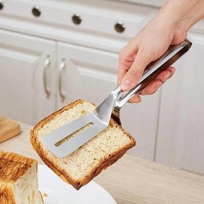 Stainless Steel Steak Clamps Kitchen Barbecue Food Flipping Spatula Tongs Clip Burgers BBQ Pizza Pies Fish Kitchen Bread Tongs