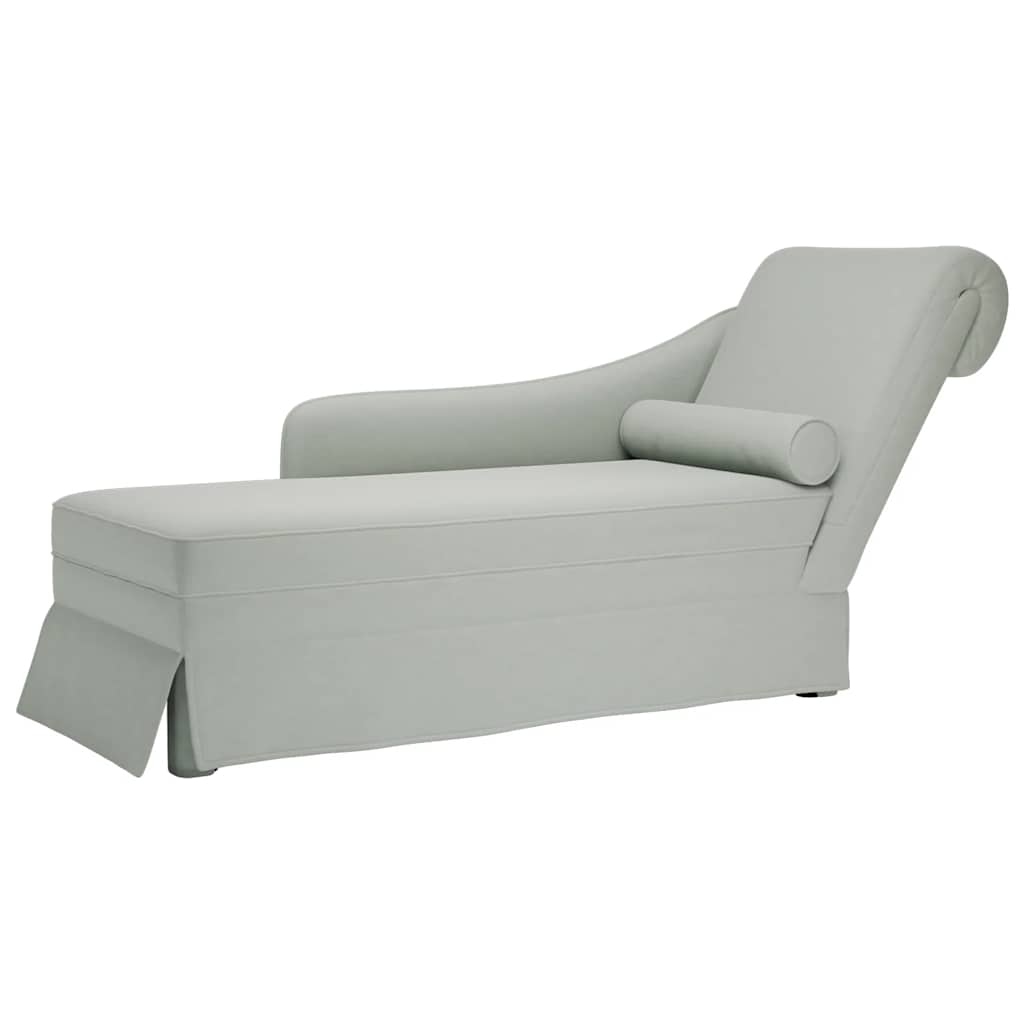 Vidaxl Chaiselongue Mit Kissen, Hellgrau, Samt