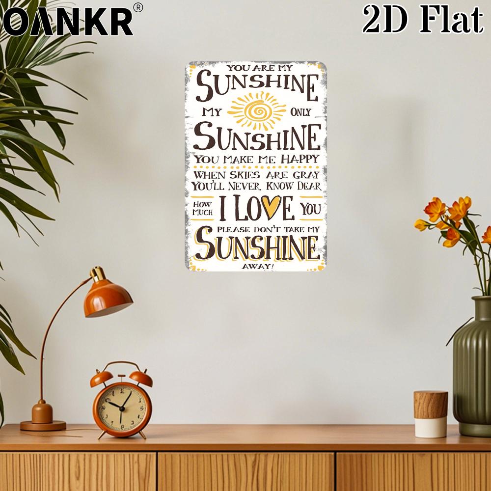 Vintage Garden Art Poster Metal Tin Sign You Are My Sunshine Posters Metal Signs for Backyard Bedroom Home Wall Decor Plaque
