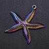 5pcs Color Chameleon Fish Tail Pendant Stainless Steel Charm Diy Jewelry Making Supplies Woman Shell Necklace Charms Accessories