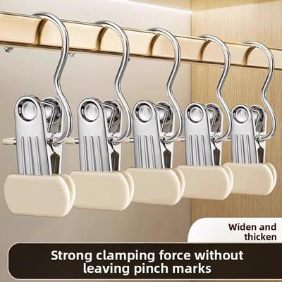 5 Pcs Home-use Seamless Wardrobe Storage Trouser Clip Multi-functional Hooks