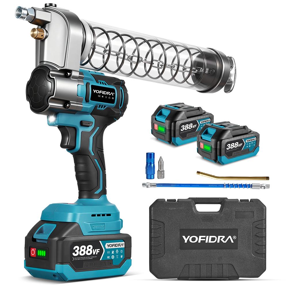 YOFIDRA 15000PSI 103Mpa Electric Grease Gun High Pressure Lubricating Oil Injector Machine Grease Gun For Makita 18V Battery Pin