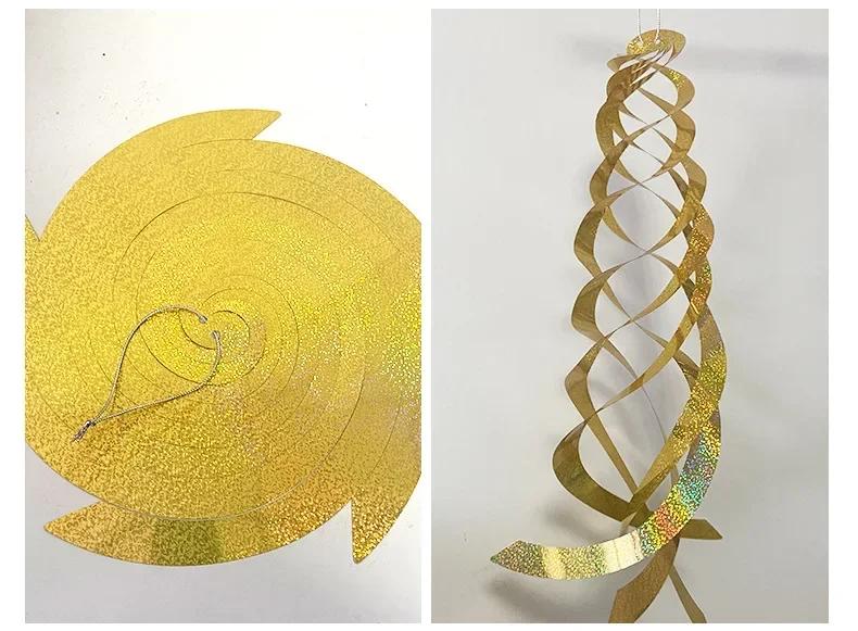 Hangable Radar Reflective Bird Repellent - Silver Spiral Wind Spinner - Effective Bird Deterrent for Gardens Chase Birds