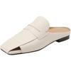 Women's Mules Cowhide Loafers Sandals Slippers Flat Leather Sabot Genuine Leather Flat Sandals Tsukkake Spring Summer Women