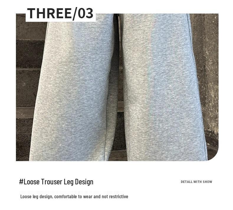 2025 New Style Fleece-Lined Sweatpants for Junior High School Girls