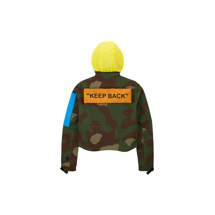 Nike X Off-White Spolupráce Tištěná Mikina s Kapucí a Stahovací Šňůrkou Pánské Svrchní Oblečení Zelená Kamufláž CK5623-385