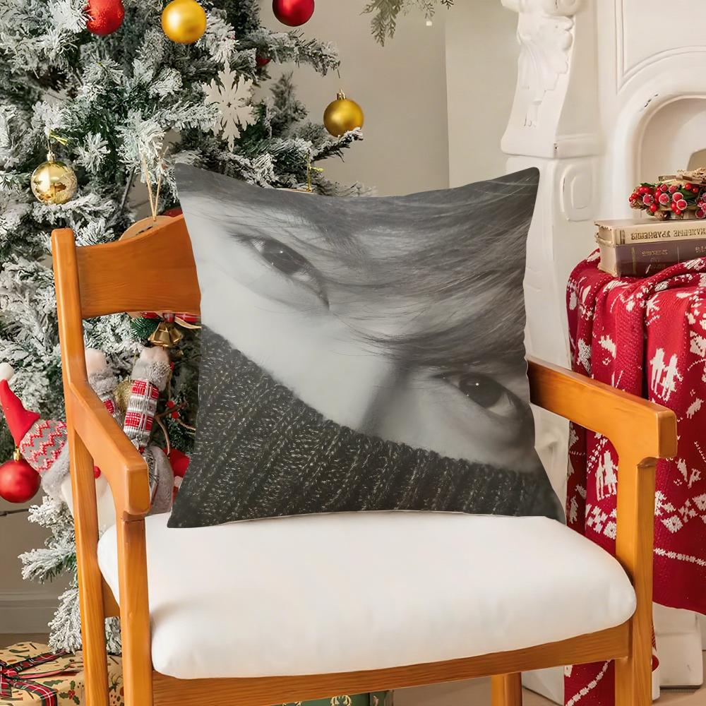 Handsome Star LLee Minho Popular Pillow Case Silky Short Plush With Invisible Zipper Dustproof Sofa Cushion Cover