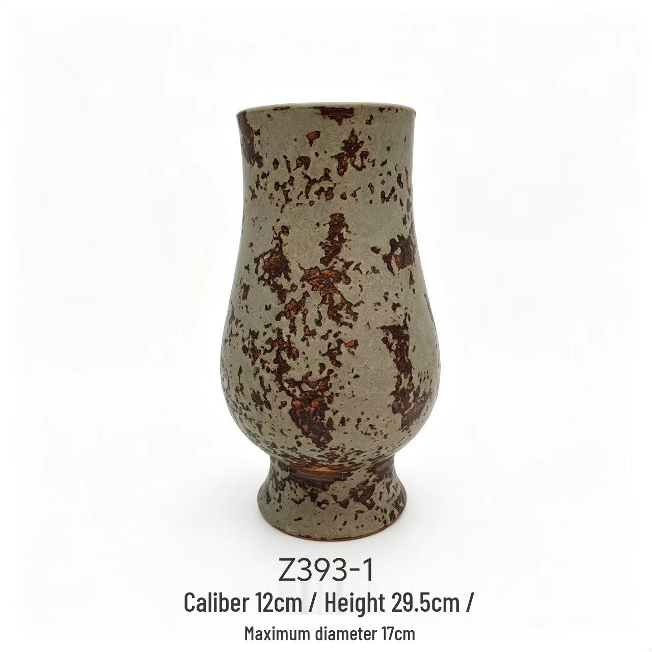 Wabi-Sabi Retro Ceramic Vase - Chinese Style for Living Room or Tea Room Decor