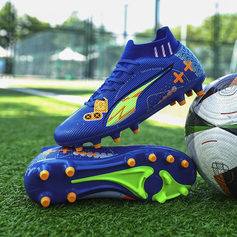 New Breathable Football Shoes Youth Non-Slip Broken Nails Middle Help Football Shoes Outdoor Training Game Sports Shoes