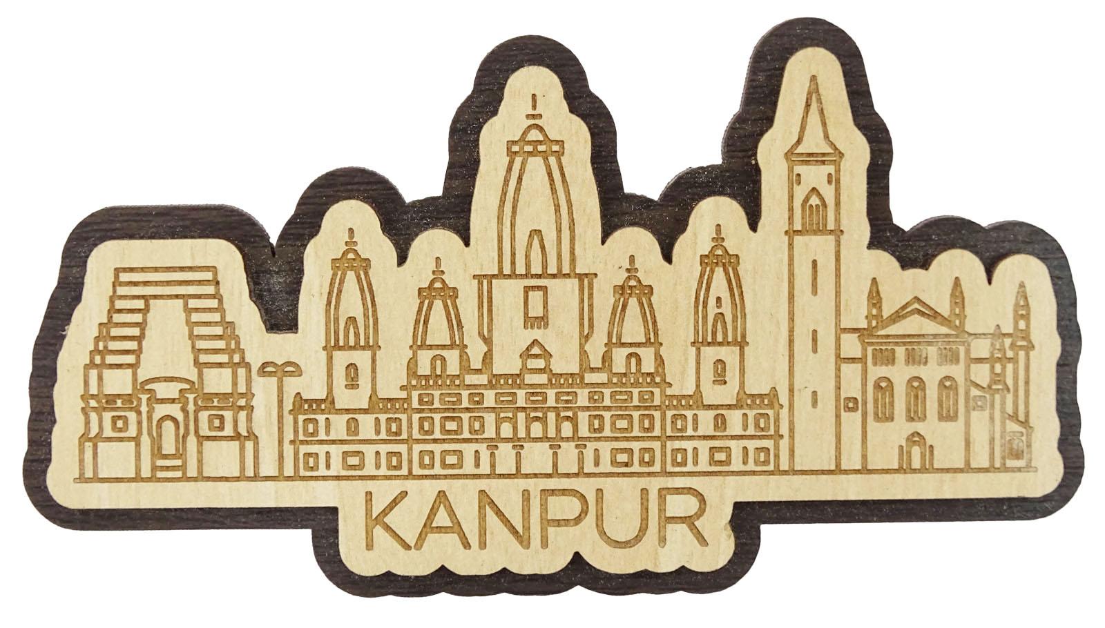 

Printtoo Delhi Monuments Engraved Wooden Fridge Magnet Souvenir Gift Collectibles 2 x 4 Inches коричневий