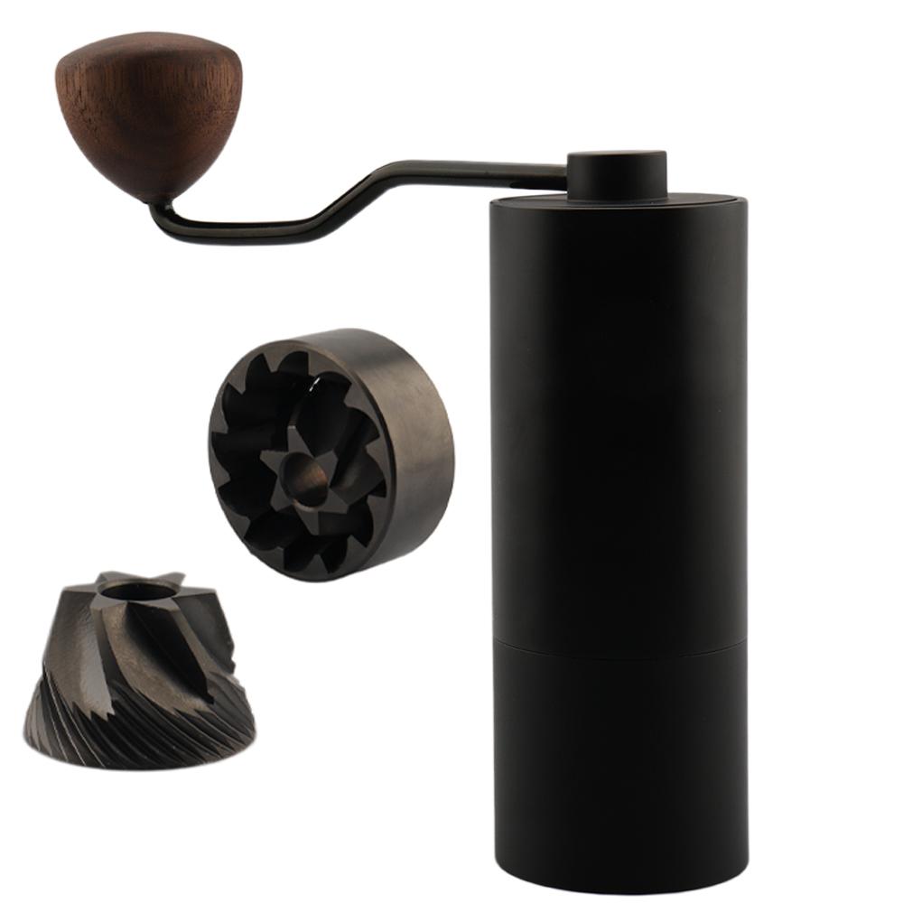 Black Titanium Burr Coffee Grinder Hand Crack Coffee Grinder Portable Coffee Mill 40g Capacity Manual Grinder (Black,161x57mm) чёрный