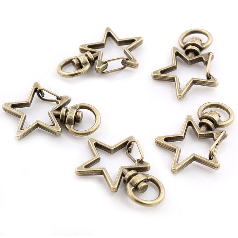 10pcs Cat Heart Snap Hook Trigger Clips Buckles For Keychain Lobster Lobster Clasp Hooks for Key Ring Clasp Jewelry Supplies