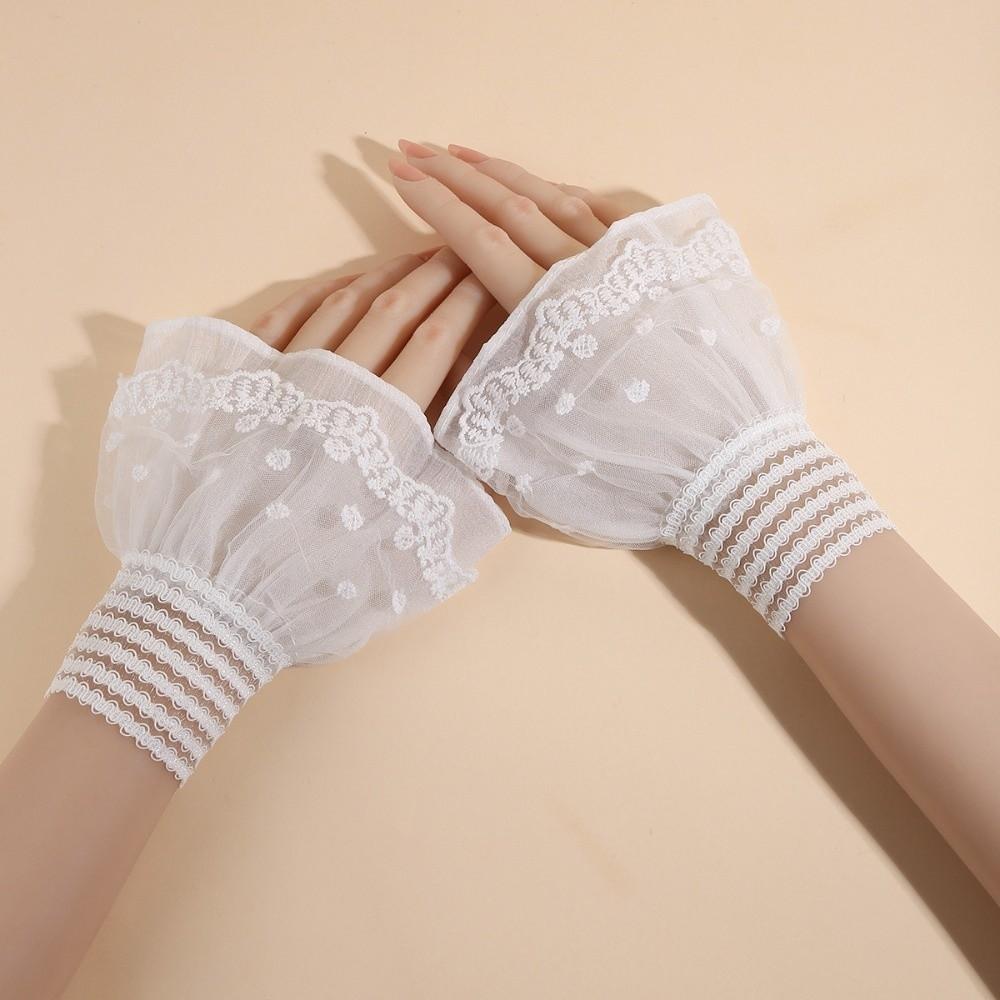 Lace Ruffled Wrist Fake Sleeves Cuffs Costume Accessory Lace Cuff Fashion Sweater Cuffs  Wedding