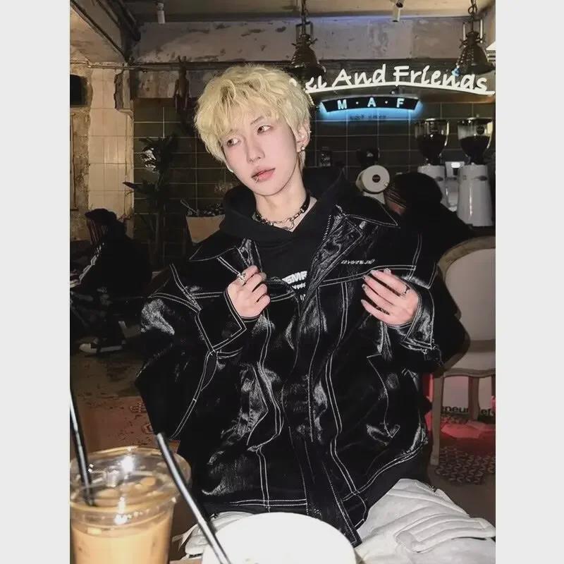 Unisex Vintage Red Leather Jacket: Loose, Casual Autumn Retro Style