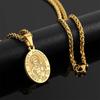 Stainless Steel Saint Anthony Medal Pendant Necklace For Men Fashion Jewelry