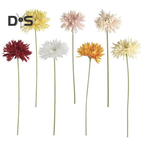 Künstliche Blume, 1 Zweig, frisch, zum Selbermachen, leuchtende Farben, dekorative, elegante Kunst-Dahlienblume mit Stiel, Partyzubehör