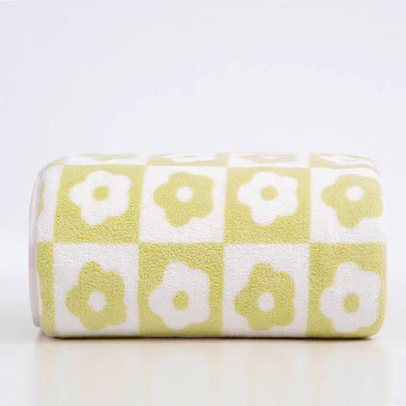 Soft Plaid & Floral Coral Fleece Towel Set - Couple's Home Gift