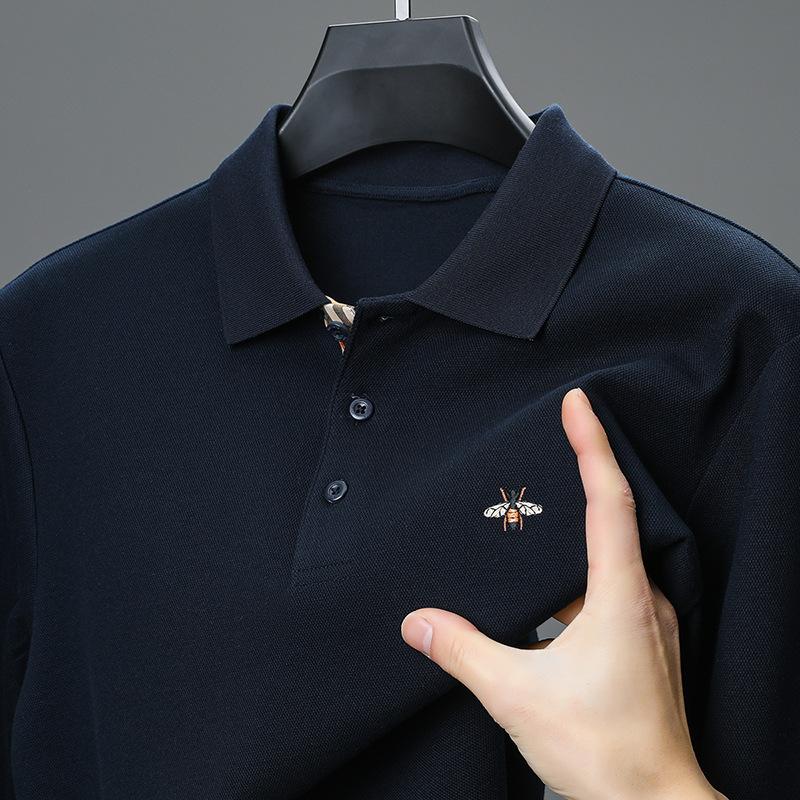 Autumn Men s T-Shirt Lapel Collar Casual Long Sleeve Polo Shirt M