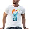 Blue Hawaii Cocktail Muster - Mintfarbenes T-Shirt Arbeits-Outdoor-T-Shirt für Herren