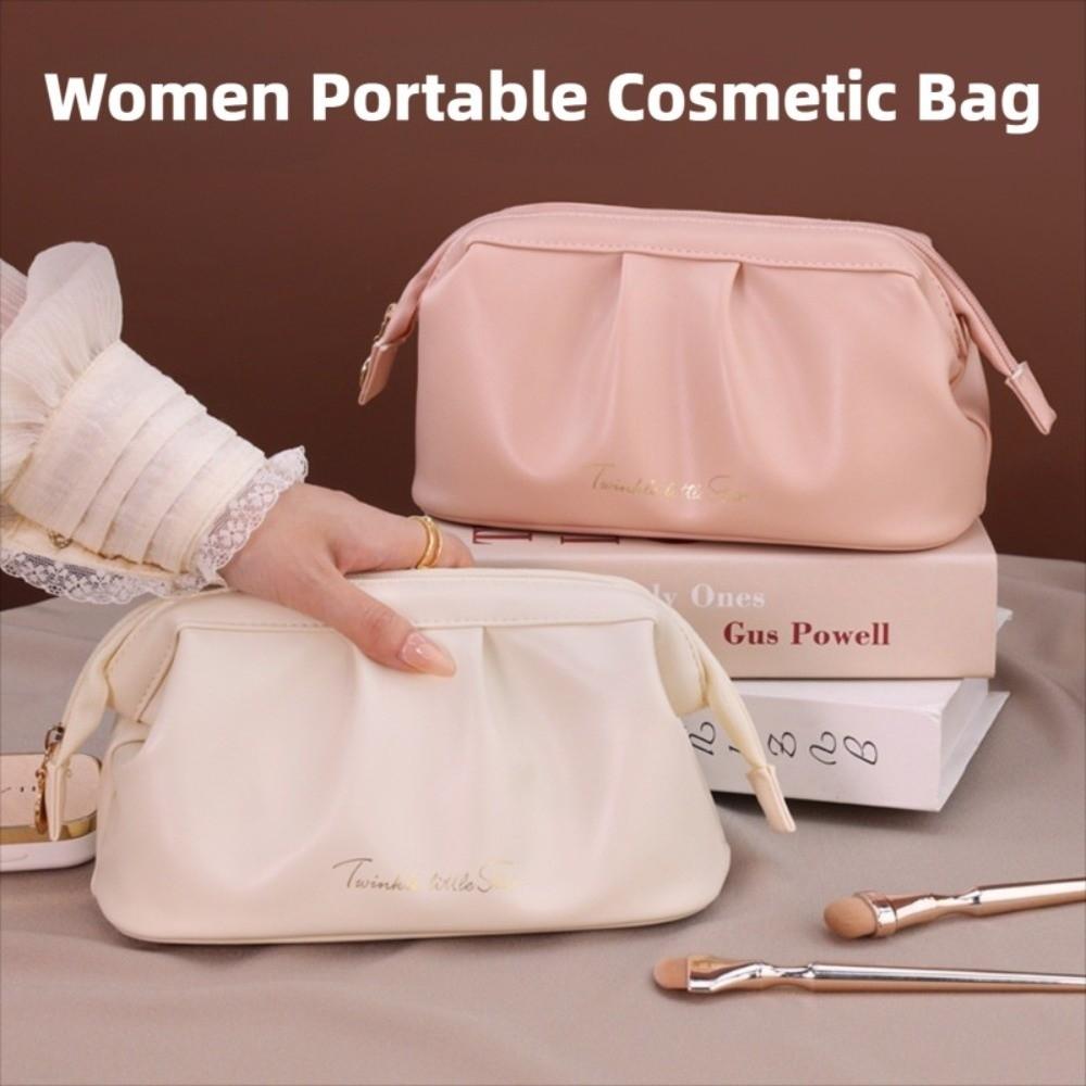 Handheld Makeup Organizer Wide-open Toiletry Storage Bag Creative Women Cosmetic Bag Outdoor