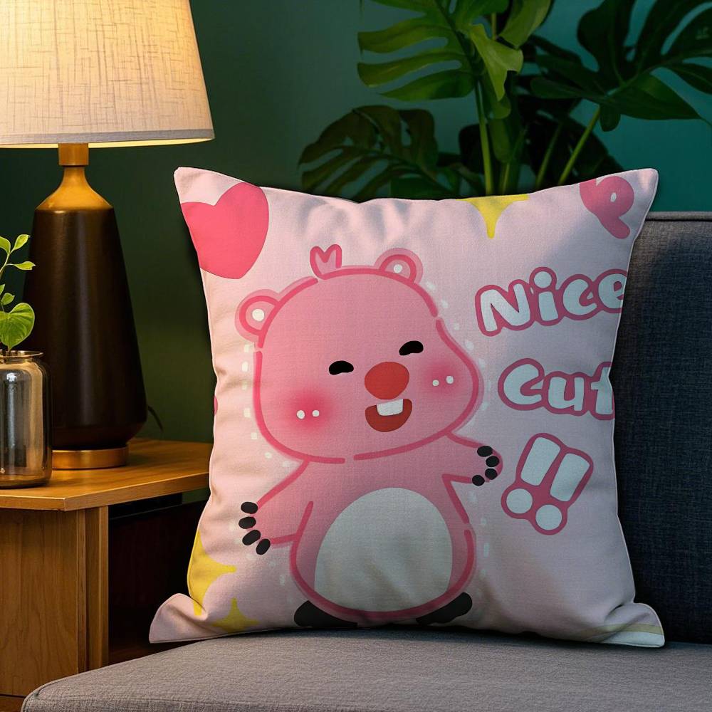 Custom Zanmang L-Loopy Throw Pillow Case Plush Fabric Soft Double Sided Print Home Sofa High Quality Cushion Cover Throw