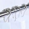 12pcs Rusts Resistant Stainless Steel Bath Curtain Hooks Rustproof 5 Beaded Shower Rod Hook Bathroom Accessories