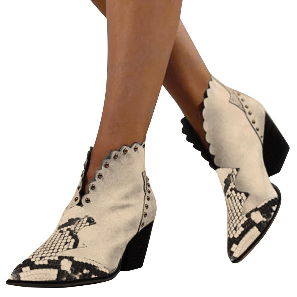 Boots Fashion Roman Thick Heel Pointed Flanging Women's Shoes