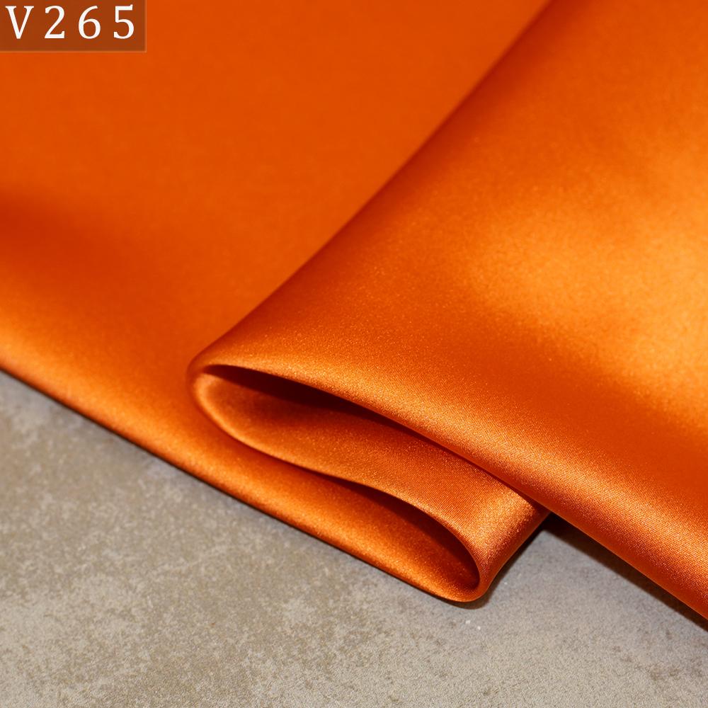 HYSK Natural Genuine Pure 100% Silk Crepe Satin Fabric Silk China Duchess Plain Brown by Meter for Dress Bedding Wedding