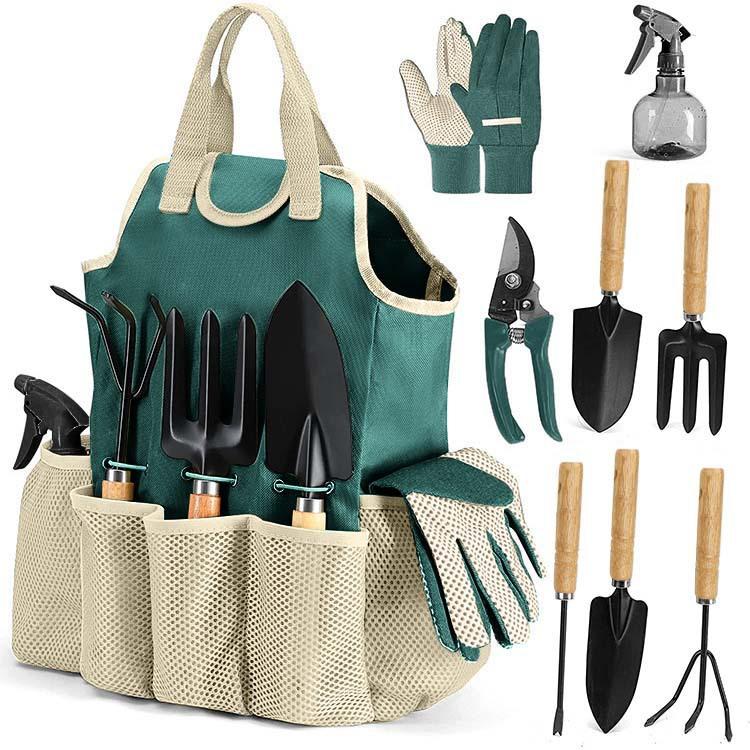 9Pcs Garden Tool Set with Storage Bag, Outdoor Gardening Scissors Kit Gift for Gardeners