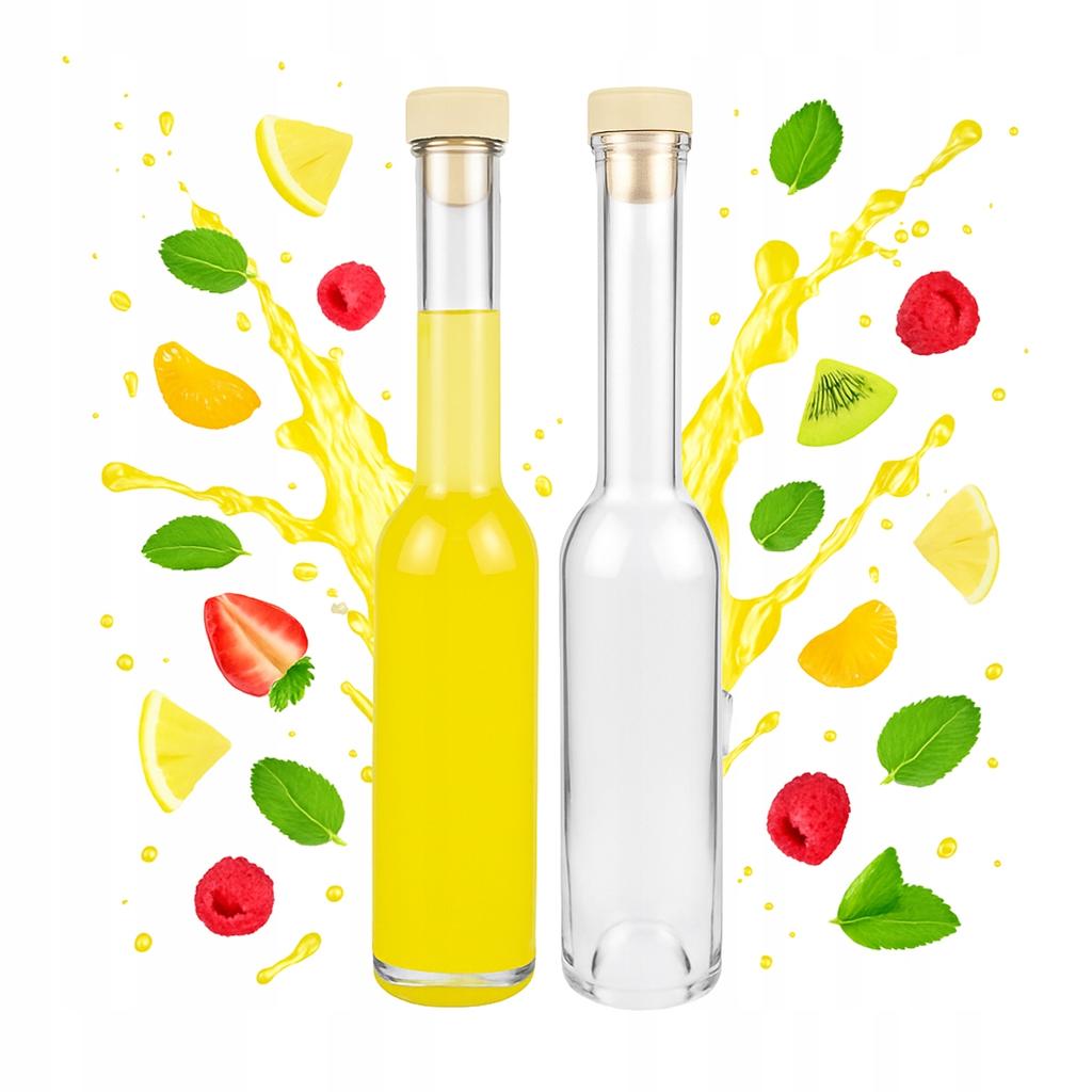 Butelka Szklana Fenice 200Ml + Korek Na Nalewki Oliwe Sok Wino Syrop