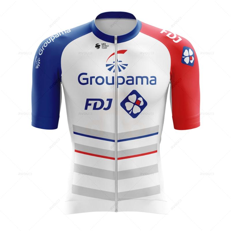 Cyklistické dresy 2026 Fdj Pánské cyklistické oblečení Letní krátký rukáv MTB Cyklistický oblek Oblečení na kolo Ropa Ciclismo Hombre